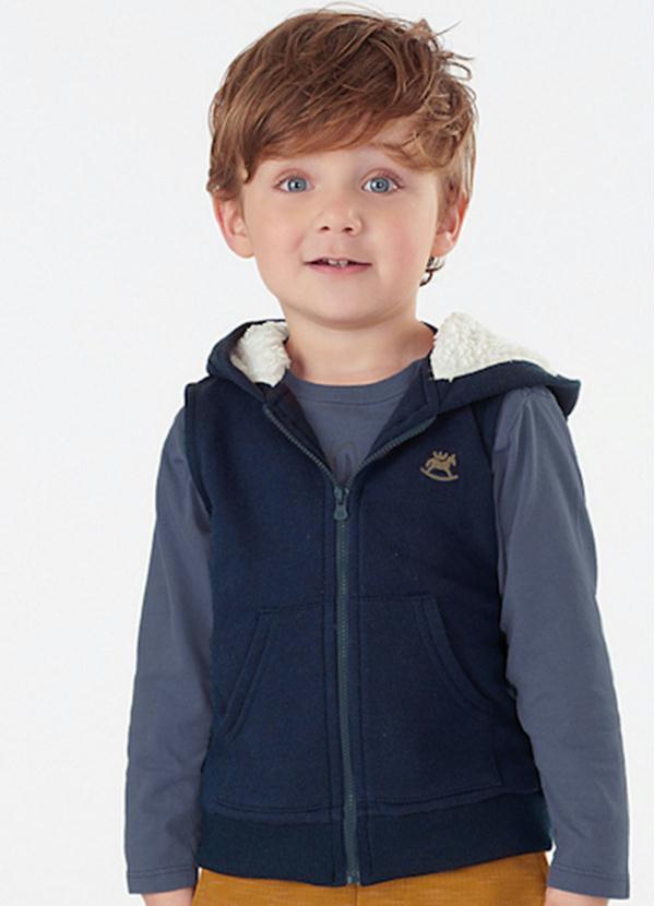 Up Baby - Colete em Moletom e Pelo Azul 2