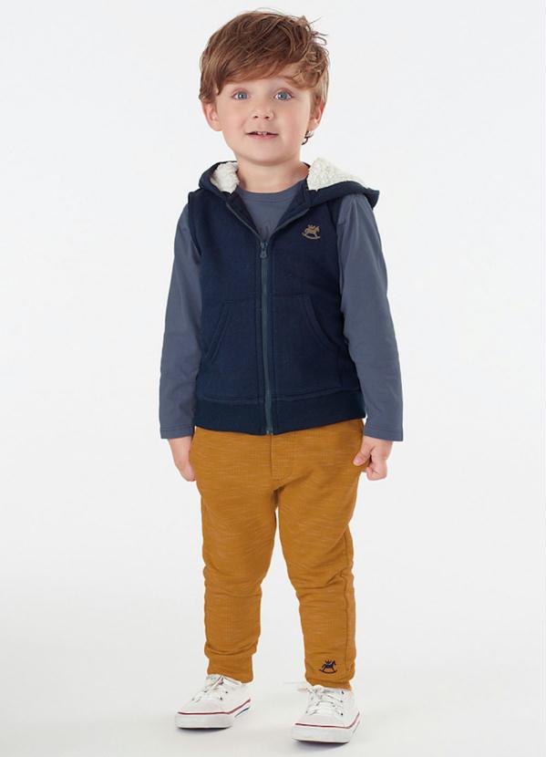 Up Baby - Colete em Moletom e Pelo Azul 4