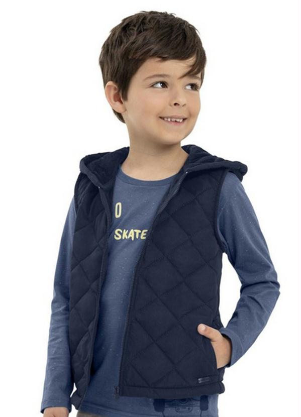 Quimby - Colete Infantil em Matelassê Azul 2
