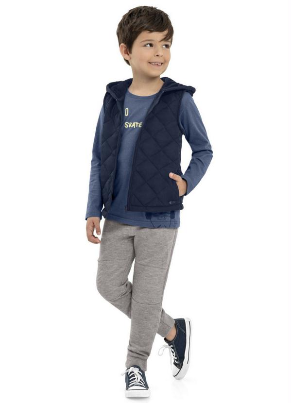 Quimby - Colete Infantil em Matelassê Azul 4