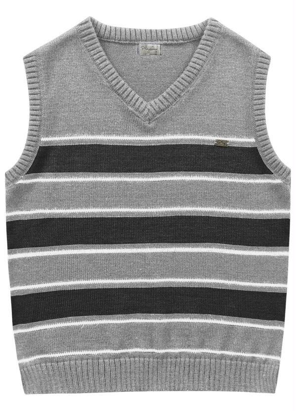 Playground - Colete Tricot Listras Cinza