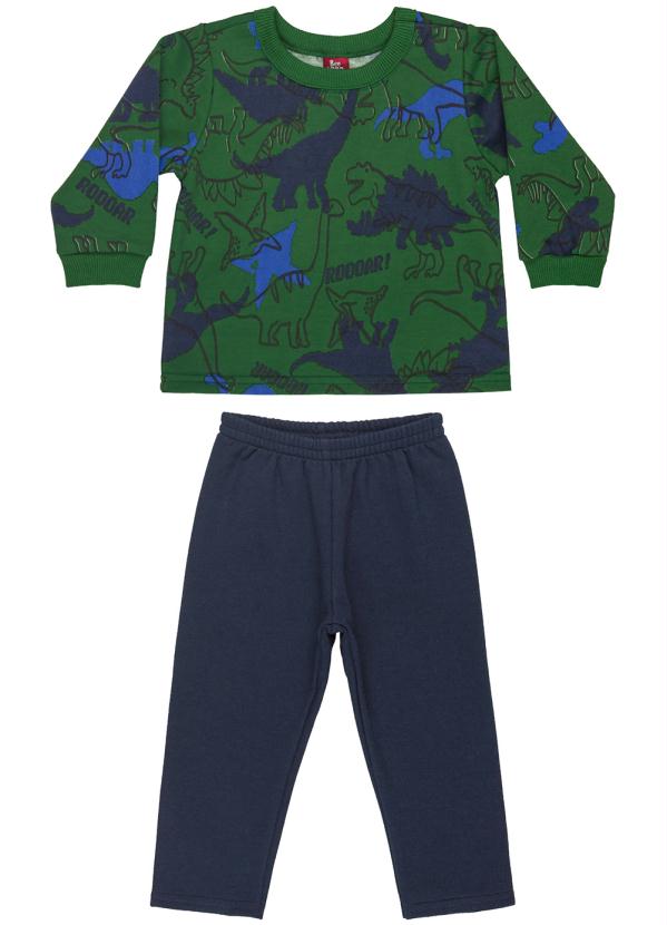 Bee Loop - Conjunto Bebê Blusão e Calça de Moletom Verde 2