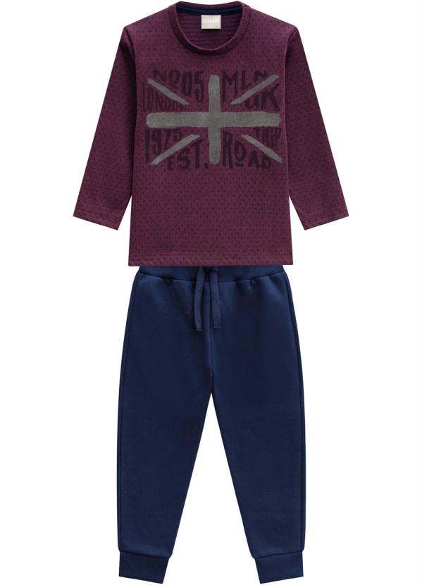 Milon - Conjunto Camiseta e Calça Vinho