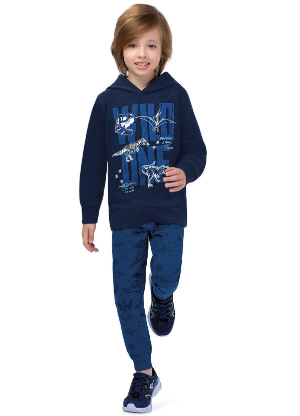 Fakini Kids - Conjunto Casaco C e Capuz e Calça Azul