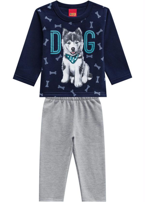 Kyly - Conjunto Casaco e Calça Azul Marinho