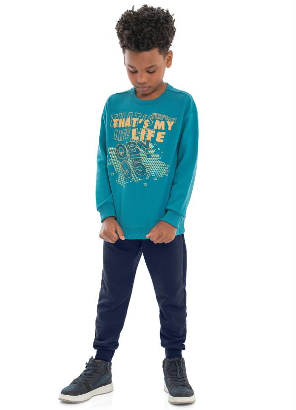Quimby - Conjunto de Moletom Infantil Azul