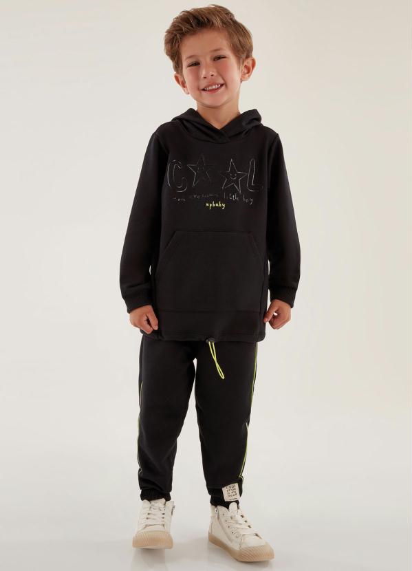 Up Baby - Conjunto em Moletom Infantil Preto