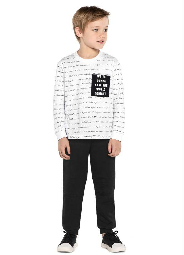 Trick Nick - Conjunto Infantil Camiseta com Calça Branco