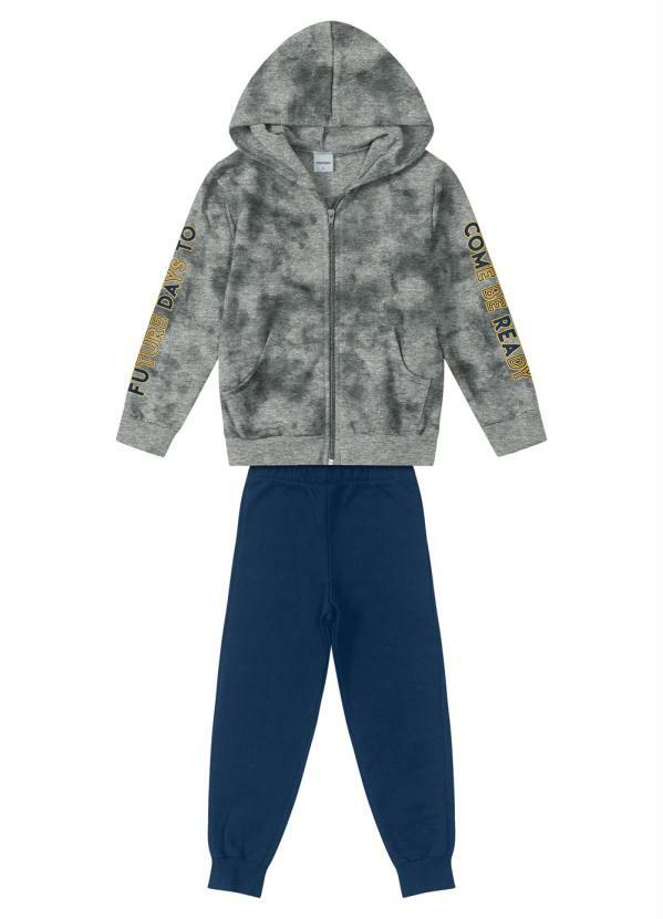 Rovitex Kids - Conjunto Infantil Camuflado Cinza