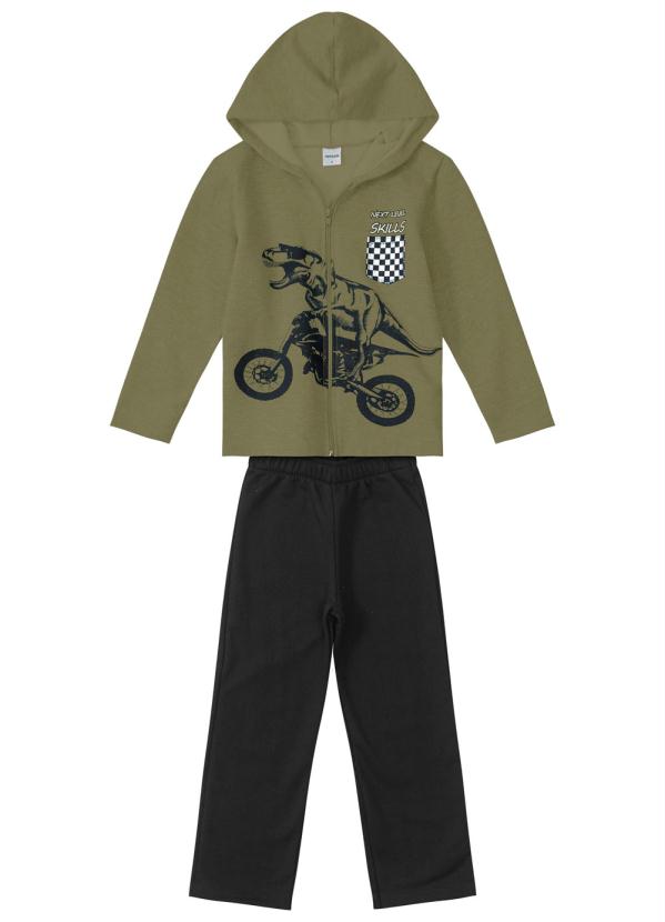 Rovi Kids - Conjunto Infantil Dinossauro em Moto Verde