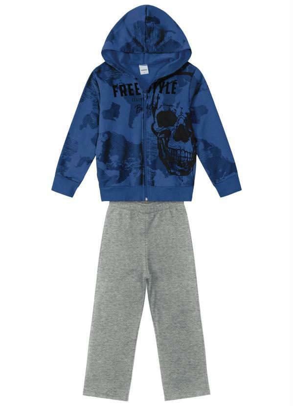 Rovi Kids - Conjunto Infantil Estampa Caveira Azul