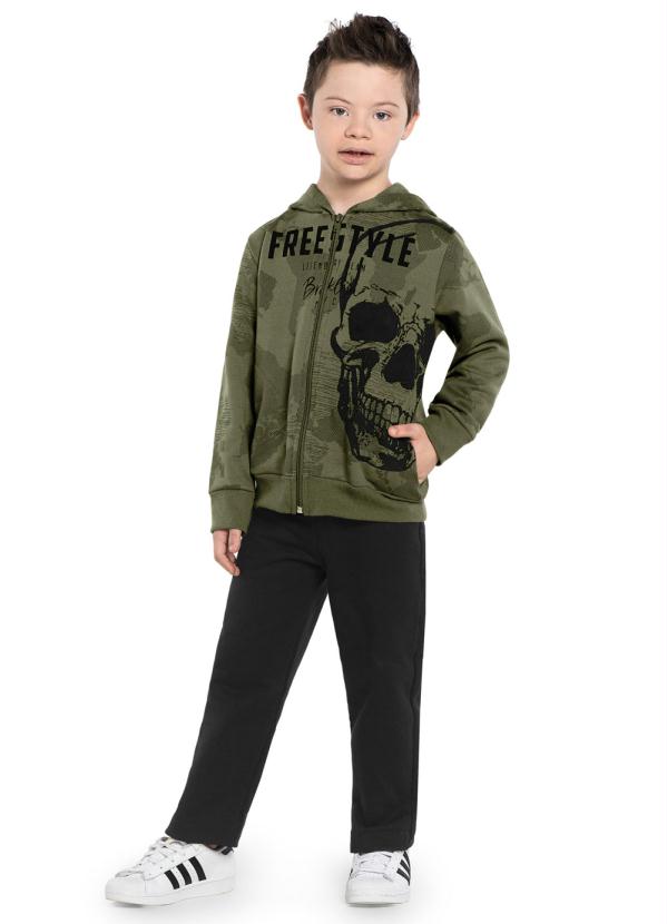 Rovi Kids - Conjunto Infantil Estampa Caveira Verde