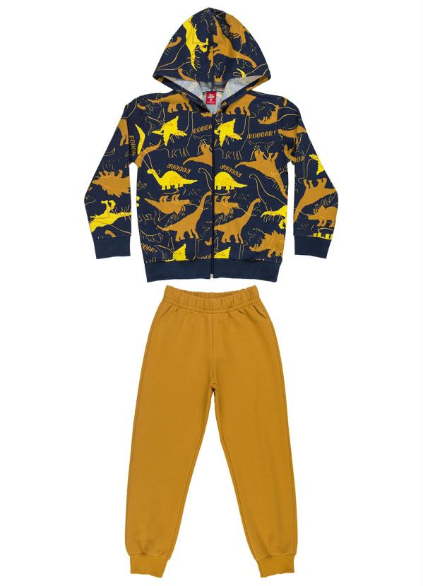 Bee Loop - Conjunto Infantil Jaqueta e Calça Moletom Azul 3