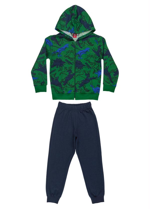 Bee Loop - Conjunto Infantil Jaqueta e Calça Moletom Verde