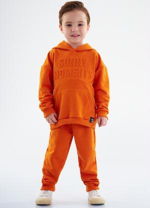 Up Baby - Conjunto Infantil Menino Blusão e Calça Laranja - UP BABY