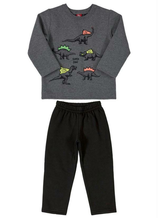 Bee Loop - Conjunto Infantil Moletom Cinza