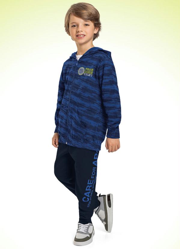 Fakini Kids - Conjunto Jaqueta com Capuz e Calça Azul