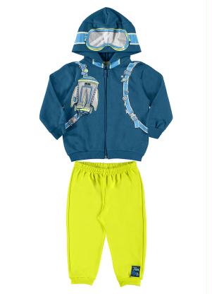 Quimby - Conjunto Jaqueta e Calça em Moletom Azul - QUIMBY