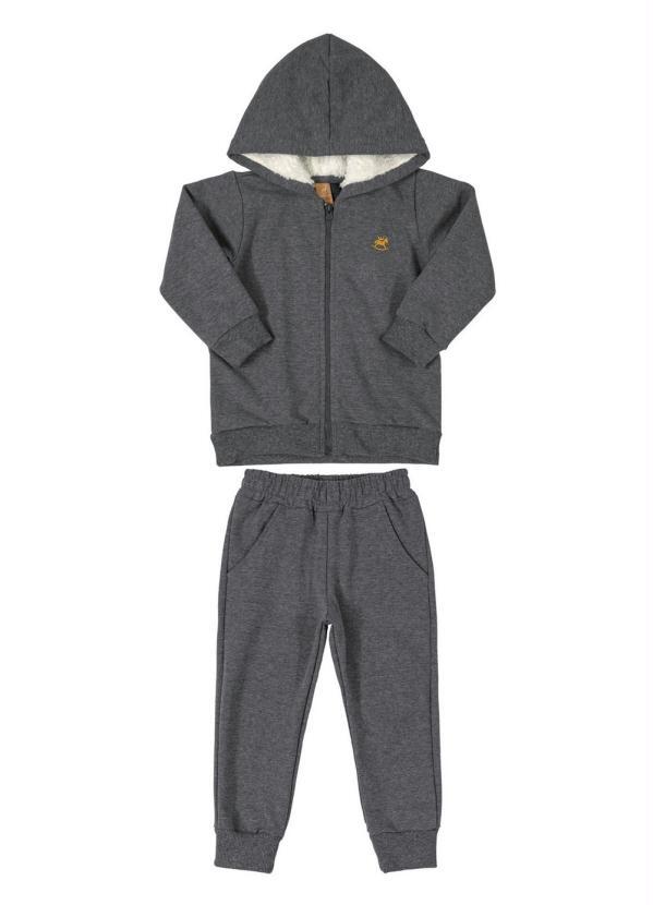 Up Baby - Conjunto Jaqueta e Calça Moletom Cinza