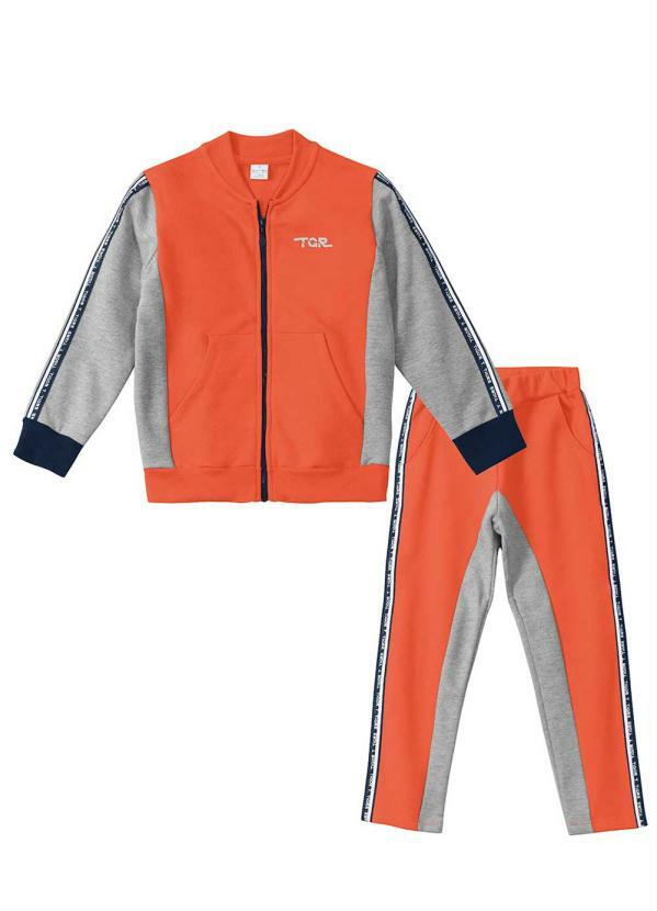 Tigor T Tigre - Conjunto Laranja Menino