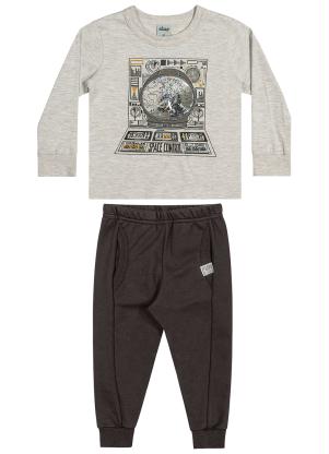 Conjunto Moletom Menino Infantil Blusa e Calça Kids Flanelado Masculino  Criança Inverno