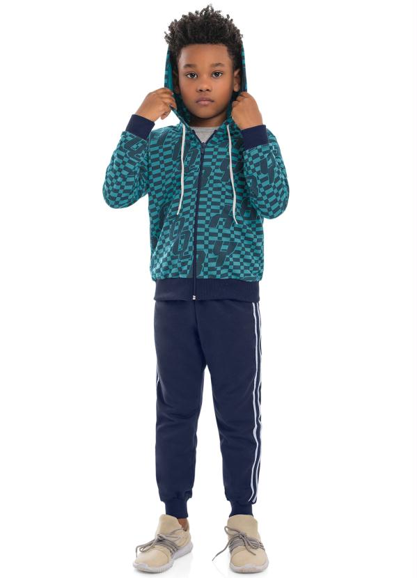 Quimby - Conjunto Moletom Estampado Azul