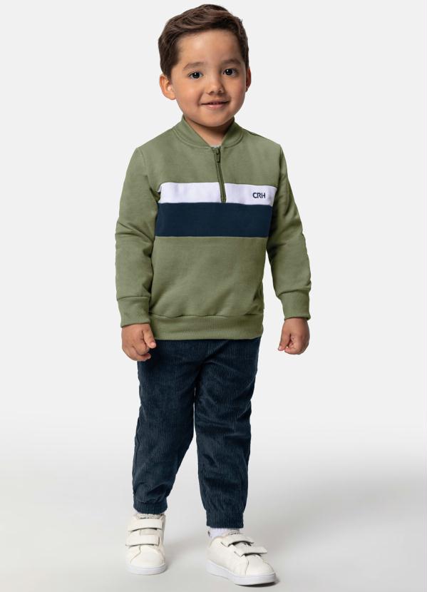 Carinhoso - Conjunto Verde Musgo Aveludado com Recorte