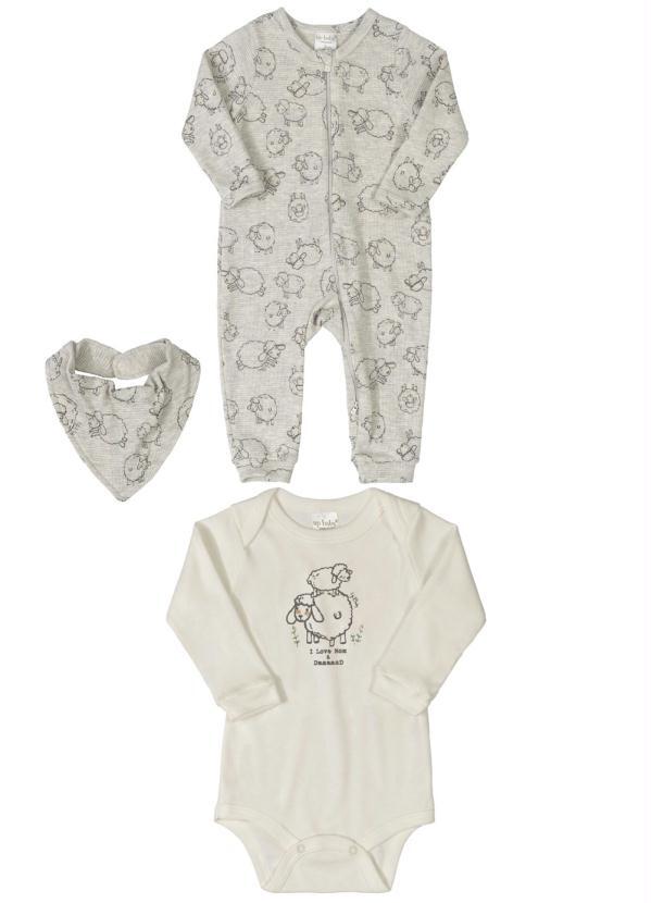 Up Baby - Kit Ovelhinha com 3 Peças Branco