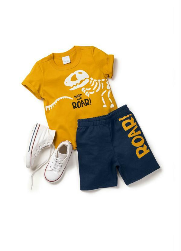 Malwee Kids - Conjunto Amarelo Escuro Roar em Moletom