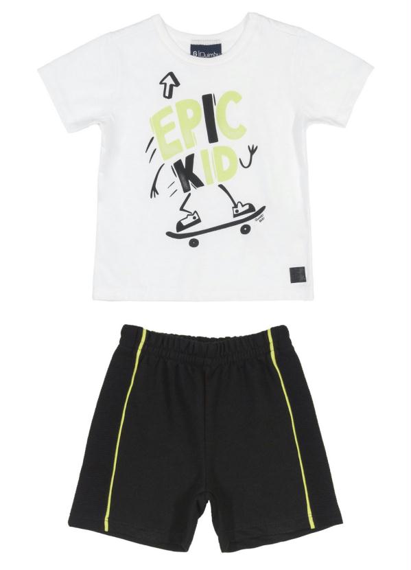 Quimby - Conjunto Bebê com Blusa e Short Branco 2