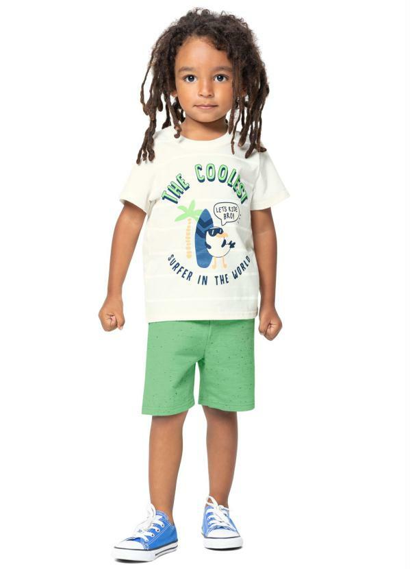 Malwee Kids - Conjunto Branco Surfista Menino