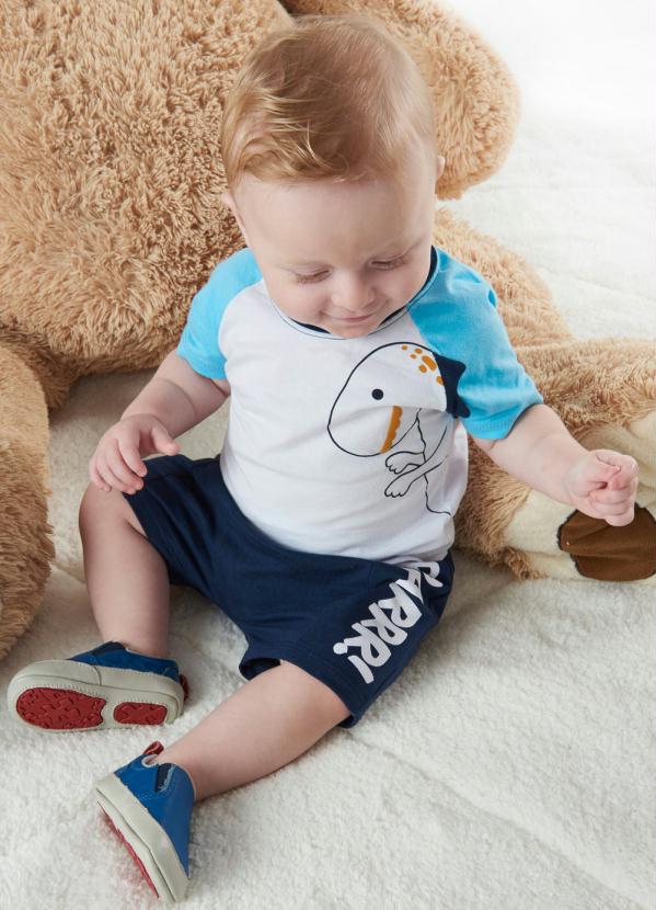 Rovi Kids - Conjunto Camiseta com Bermuda Rovitex Baby Azul