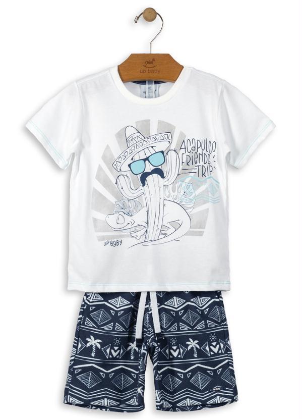 Up Baby - Conjunto Camiseta e Bermuda Branco