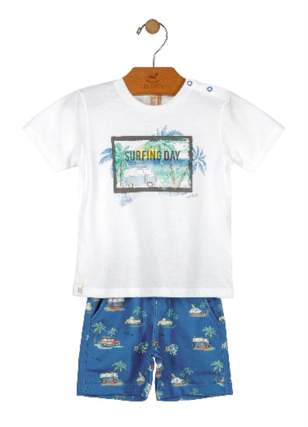 Up Baby - Conjunto Camiseta e Bermuda Branco