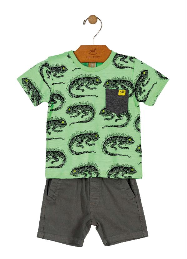 Up Baby - Conjunto Camiseta e Bermuda Verde