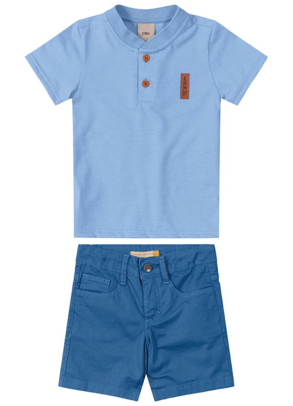 Carinhoso - Conjunto com Sarja Menino Azul