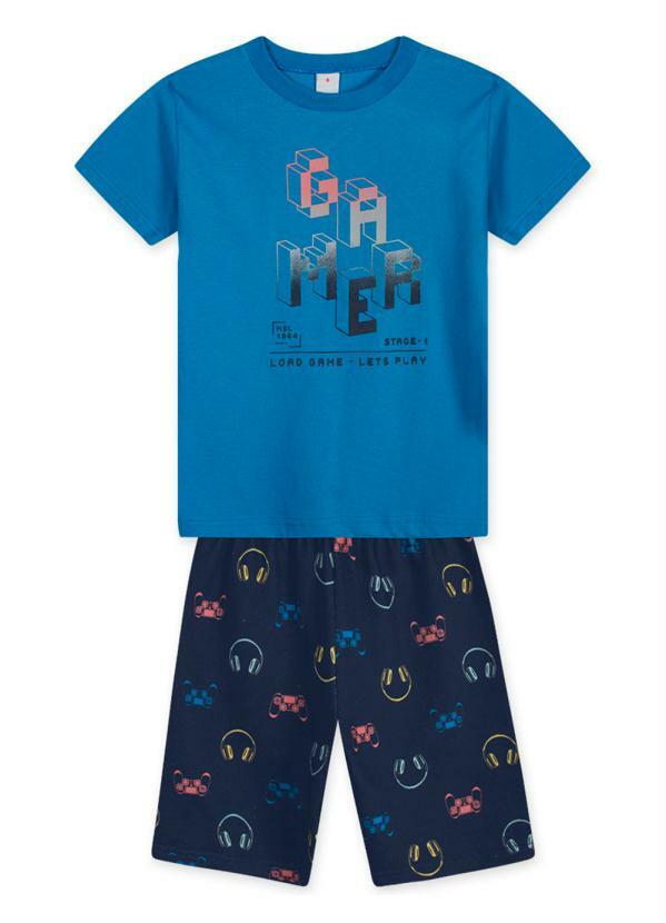 Marisol Play - Conjunto Curto Gamer Moletom Masculino Azul