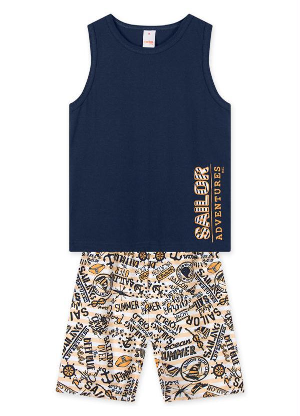 Marisol Play - Conjunto Curto Moletom Infantil Masculino Azul