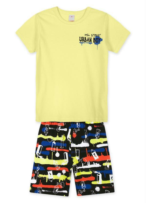 Marisol Play - Conjunto Curto Moletom Masculino Amarelo