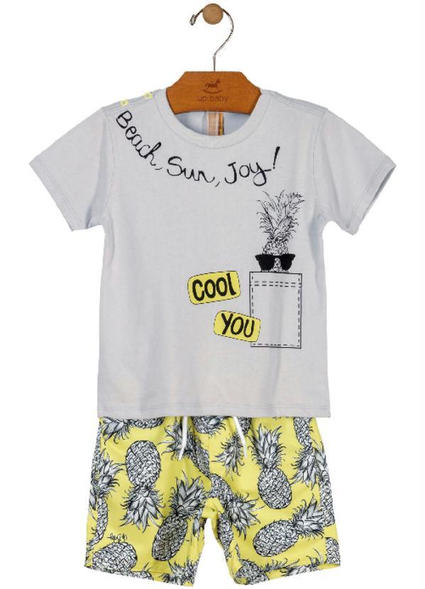 Up Baby - Conjunto Estampado Abacaxi Cinza