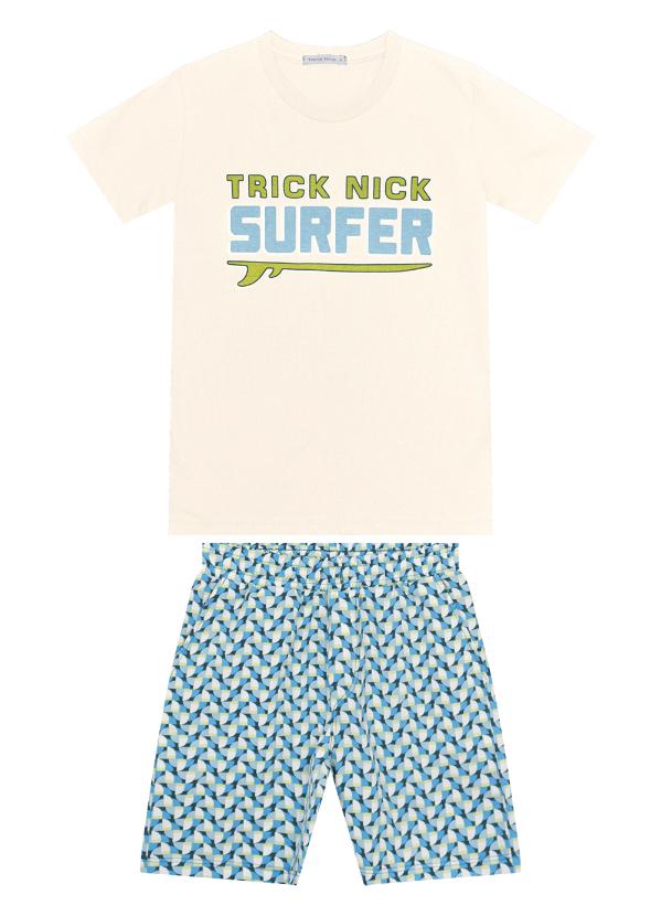 Trick Nick - Conjunto Infantil Camiseta com Bermuda Verde