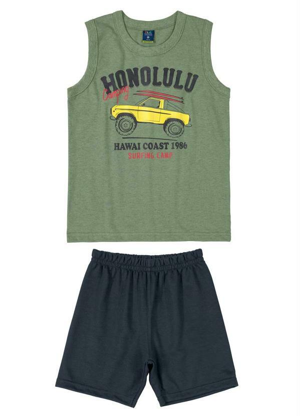 Plic Ploc - Conjunto Infantil Honolulu Verde
