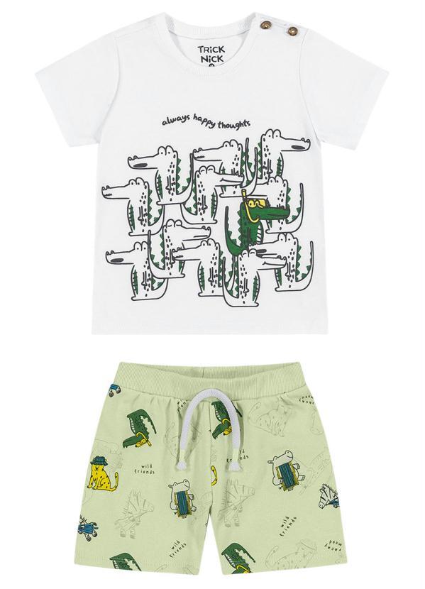 Trick Nick - Conjunto Infantil Masculino Jacaré Branco