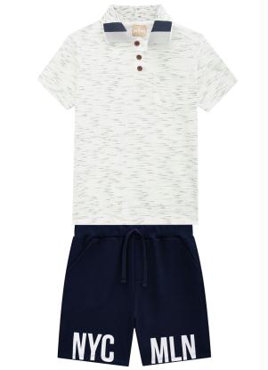 Milon - Conjunto Infantil Masculino Off White - MILON