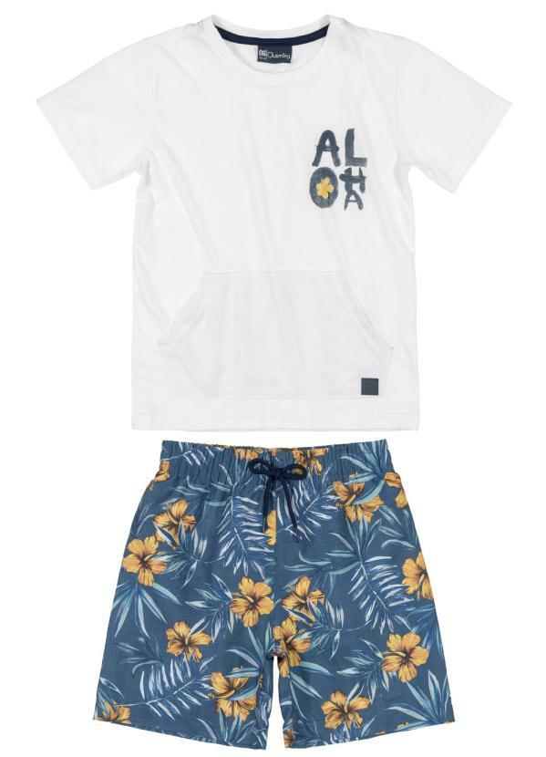 Quimby - Conjunto Infantil Menino Aloha Branco