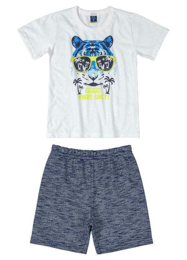 Plic Ploc - Conjunto Infantil Menino Tigre Branco
