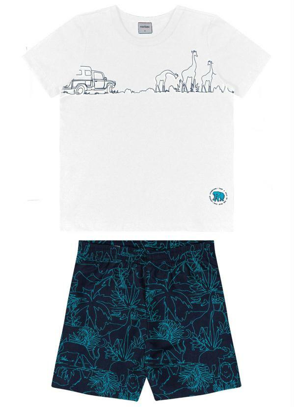 Rovi Kids - Conjunto Infantil Safari Branco