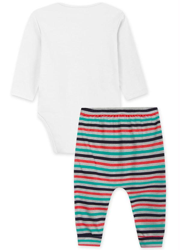 Marisol Play - Conjunto Longo Avião Malha Bebê Menino Branco 2