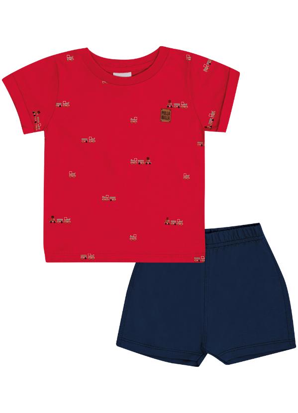 Pulla Bulla - Conjunto Meia Malha Vermelho