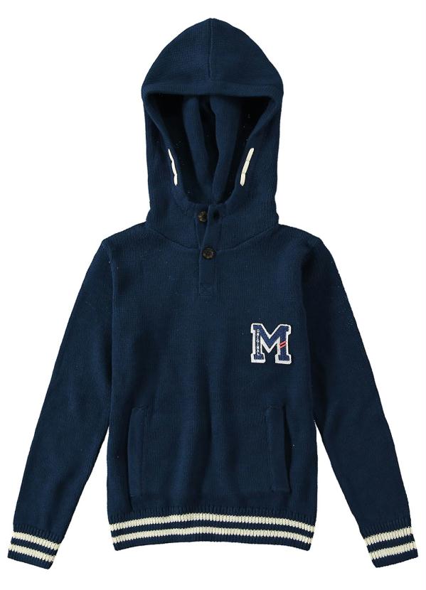 Malwee Kids - Blusão Azul em Tricô com Capuz 3